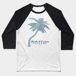 Turks & Caicos Islands Palm Tree (Distressed) Baseball T-Shirt